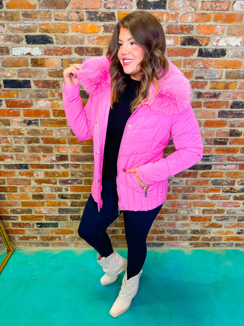 Bubble Gum Fur Coat