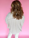 Mia Oversized Striped Henley- Taupe