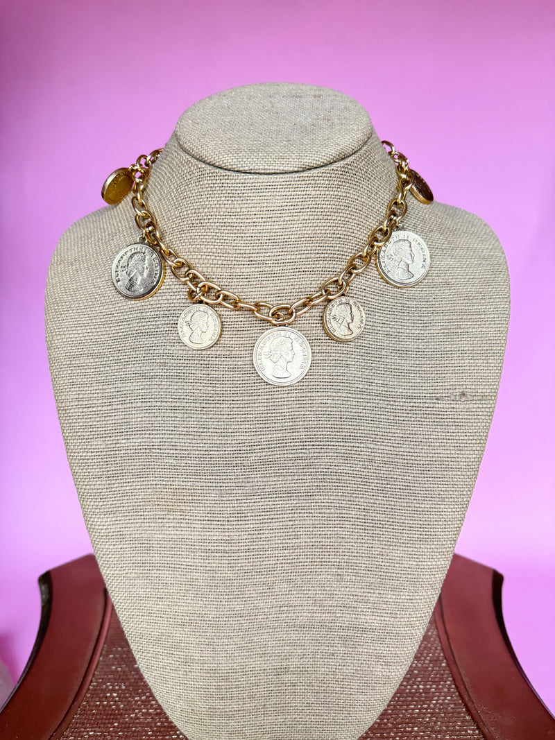 Yochi- Grace Charm Coin Necklace