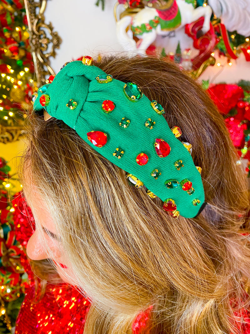 Christmas Green Studded Headband