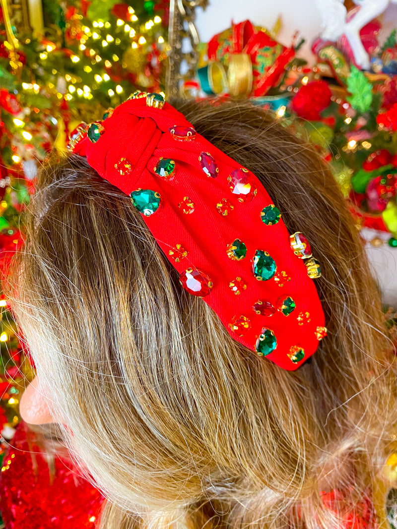 Christmas Red Studded Headband