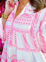 Aztec Spring Dress- Pink