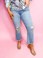 Risen- Salt and Sand High Rise Crop Jeans
