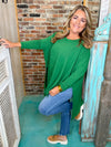 Back To Basics Oversized Top- Green