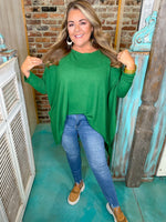 Back To Basics Oversized Top- Green