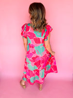 Lily Pad Midi Dress- Pink
