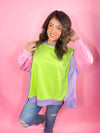 Living Lime Color Block Pullover