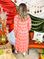 Dreamy Dots Midi Dress- Rust