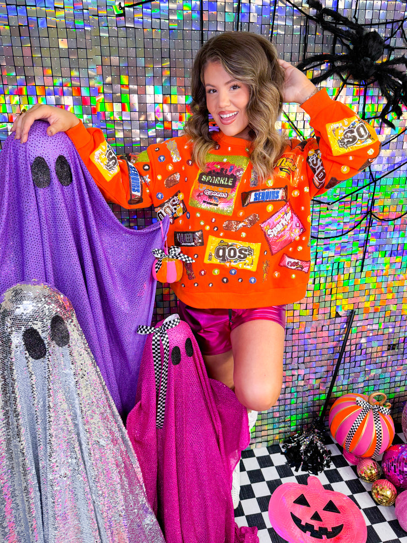 QOS- Orange Queen Of Candy Sweatshirt- Final Sale