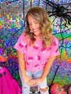 Queen of Sparkles- Candy Corn Tee- Pink- Final Sale