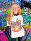 Pumpkin Cheetah Bow Tee