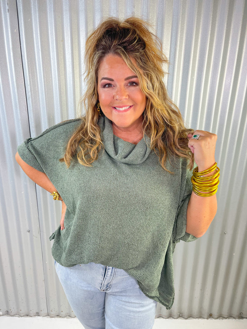 Olivine Cowl Neck Top