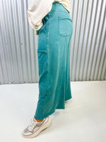 Roll With Me Wide Leg Crop Pant- Teal