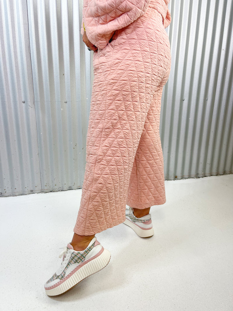 On A Cloud Quilted 2 Piece Set- Blush