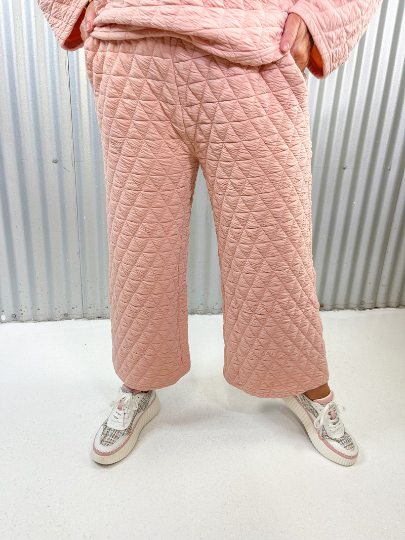 On A Cloud Quilted 2 Piece Set- Blush