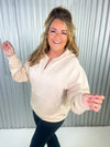Calista Luxe Half-Zip Hoody- Cream