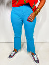 Mica High Rise Crop Flare- Elec. Blue