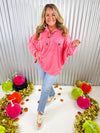 Layla Oversized Henley - Pink