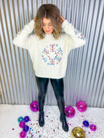 Sequin Snowflake Brushed Sweater