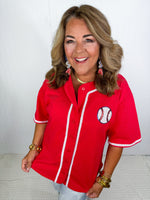 Baseball Queen Top- Red