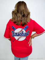 Baseball Queen Top- Red