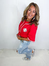 Baseball Queen Top- Red