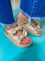 Kiki- Gold Double Bow Sandal