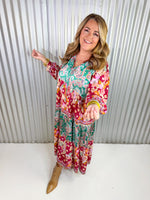 Fall Floral Mix Maxi Dress