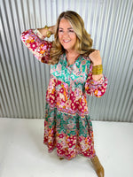 Fall Floral Mix Maxi Dress