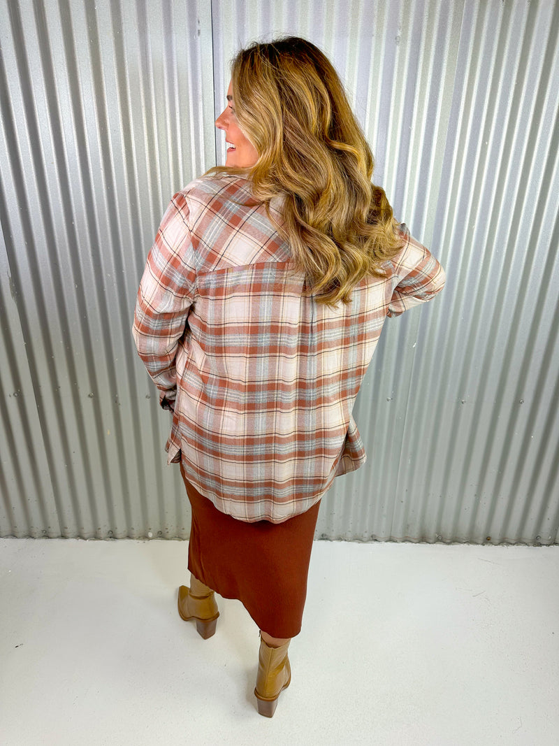Not Your Boyfriend's Flannel- Almond