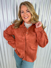 Beth Suede Shacket- Auburn