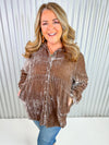 Midnight Crushed Velvet Button Down