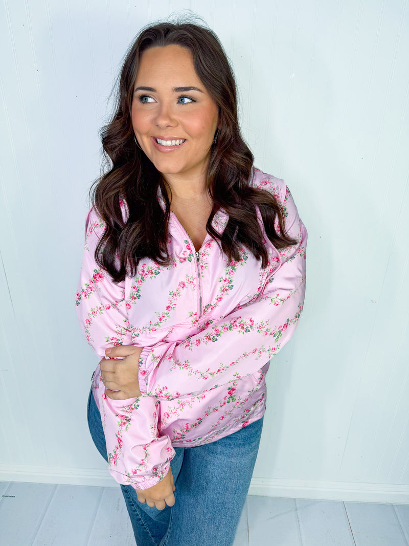 Blush and Bloom Windbreaker - Pink