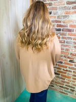 Kimmie Neutral Oversized Top- Mocha