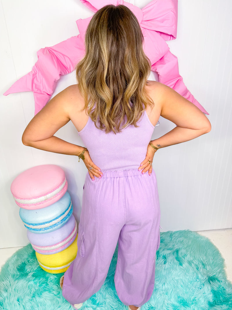 Candy Girl Jumpsuit- Lavender