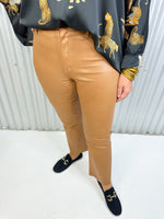 Camel Rider Wax Coated Denim Crop Flare