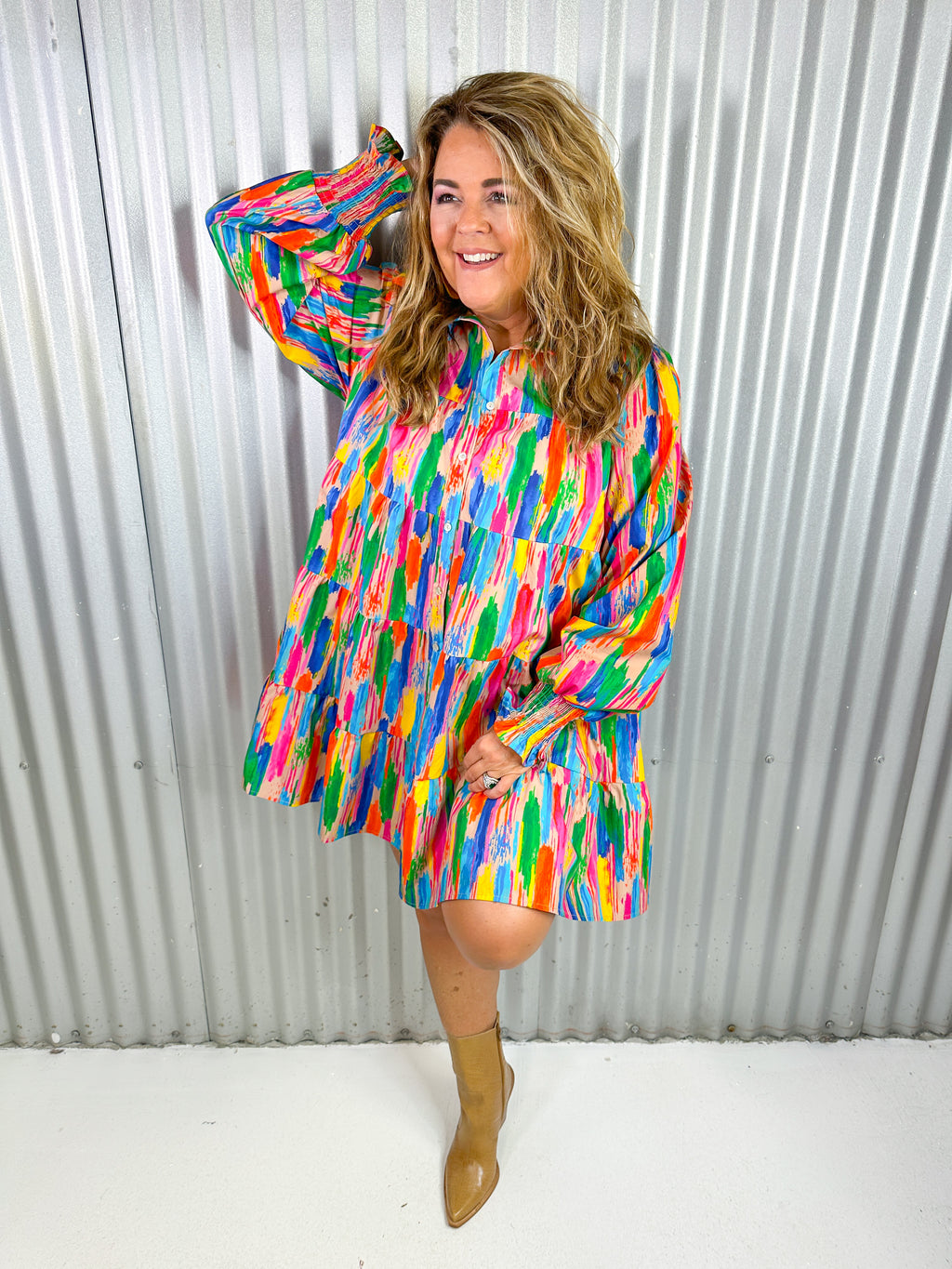 Paint Party Tiered Dress