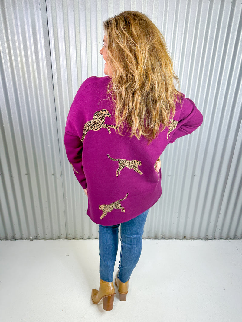 Jade Jungle Mock Sweater- Wine