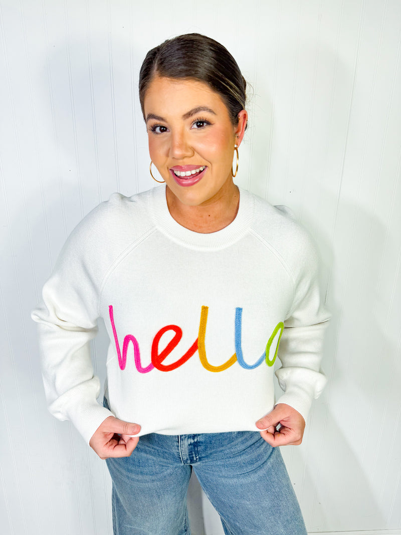 "Hello" Pastels Sweater