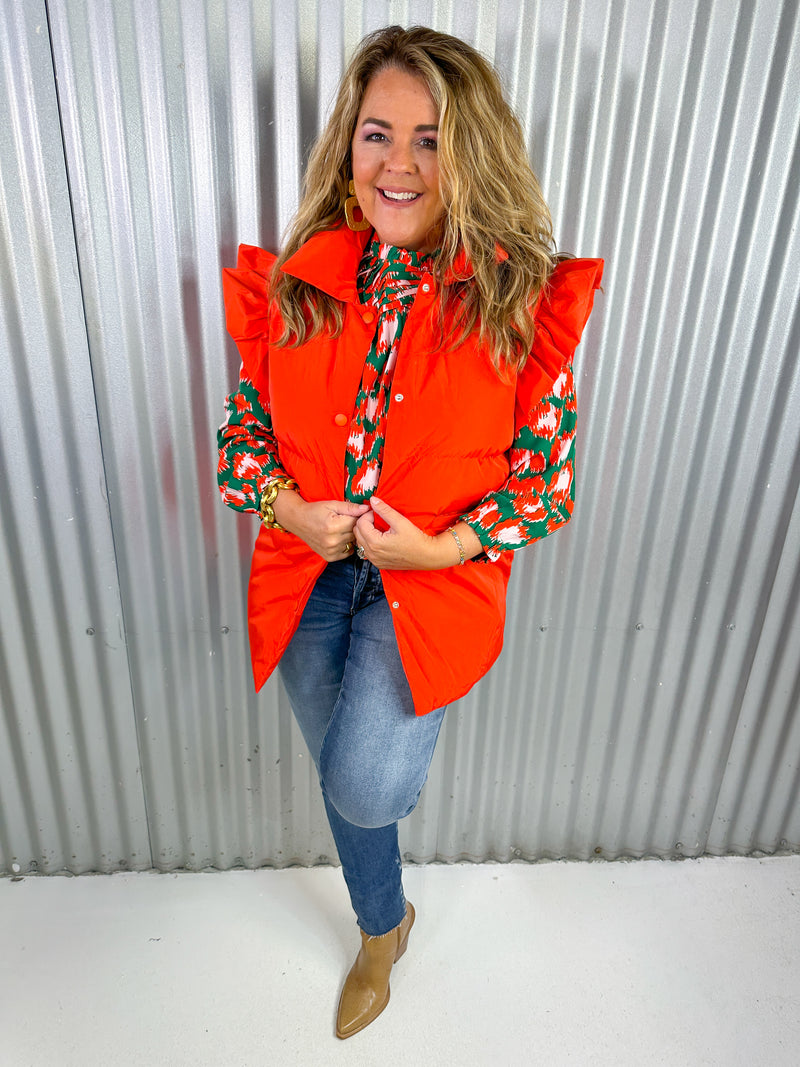 Orange Crush Puffer Vest