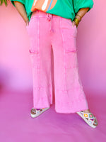 Roll With Me Wide Leg Pant- Pink