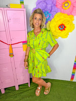 Karlie- Floral Vines Pocket Shirt Dress