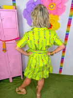 Karlie- Floral Vines Pocket Shirt Dress