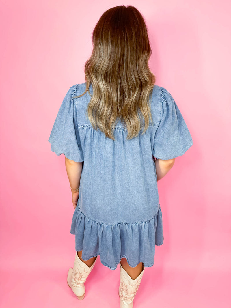 Denim Days Puff Sleeve Dress