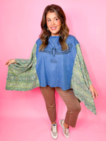 Birds Of A Feather Poncho Sleeve Top