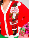 QOS- Red Santa Nutcracker Cardigan