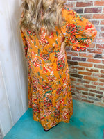 Fall Floral Fantasy Midi Dress