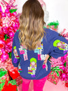 QOS- Navy- Lady Nutcracker with Dogs Sweatshirt