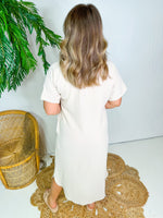 Selina Button Down Dress- Taupe