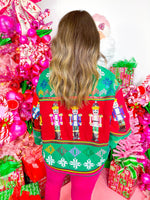 QOS- Vintage Nutcracker & Needlepoint Snowflake Sweatshirt